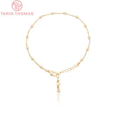 2PCS 3MM Ball Brass Finished Chain Anklet DIY Jewelry Findings