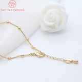 2PCS 3MM Ball Brass Finished Chain Anklet DIY Jewelry Findings