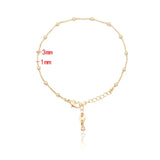 2PCS 3MM Ball Brass Finished Chain Anklet DIY Jewelry Findings