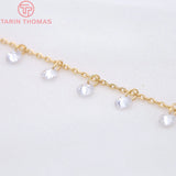50CM Brass Chain with Zircon for Necklace DIY Jewelry
