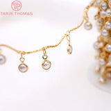 50CM 24K Brass with Pearl Chains for Necklace High Diy Jewelry Findings