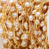 50CM 24K Brass with Pearl Chains for Necklace High Diy Jewelry Findings