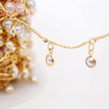 50CM 24K Brass with Pearl Chains for Necklace High Diy Jewelry Findings