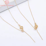 2PCS 1MM 24K Plated Brass Necklace Bracelet Chains DIY Jewelry Findings