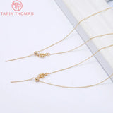 2PCS 1MM 24K Plated Brass Necklace Bracelet Chains DIY Jewelry Findings