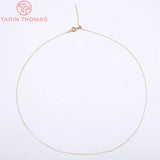 2PCS 1MM 24K Plated Brass Necklace Bracelet Chains DIY Jewelry Findings