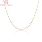 2PCS 1MM 24K Plated Brass Necklace Bracelet Chains DIY Jewelry Findings