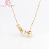 2PCS 1MM 24K Plated Brass Necklace Bracelet Chains DIY Jewelry Findings