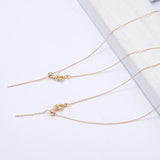 2PCS 1MM 24K Plated Brass Necklace Bracelet Chains DIY Jewelry Findings