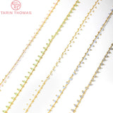 50CM 6MM 24K Brass & Glass Beads Necklace Chains DIY Jewelry Findings