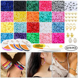 4278pcs 6 Clay Flat Bead Disc Beads Spacer Beads for Bracelet Earring Necklace