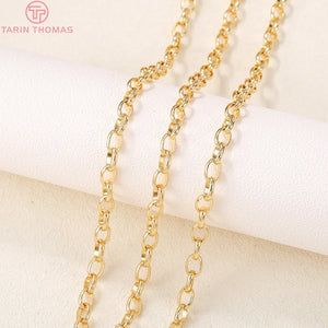 1m 5MM 24K Brass Round Necklace Chains DIY Jewelry Findings