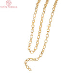 1m 5MM 24K Brass Round Necklace Chains DIY Jewelry Findings