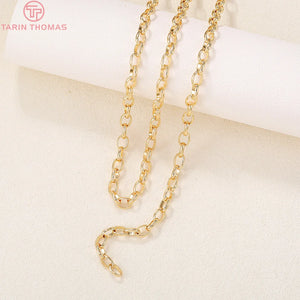1m 5MM 24K Brass Round Necklace Chains DIY Jewelry Findings