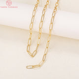 1 Meter 24K Plated Brass Necklace Chains 4.7MM 1.1MM DIY Jewelry Findings