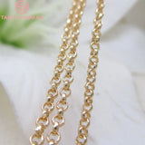 2MM 2.5MM 3MM 24K Champagne Plated Brass Round Link Chains Necklace Chains