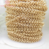 2MM 2.5MM 3MM 24K Champagne Plated Brass Round Link Chains Necklace Chains