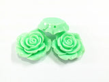 42MM Mint Green Resin Flower Beads 50pcs/lot With Back Hole