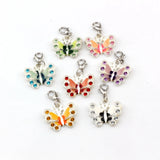 42Pcs Enamel Rhinestone Butterfly Charms for DIY Jewelry Making