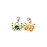42Pcs Enamel Rhinestone Butterfly Charms for DIY Jewelry Making