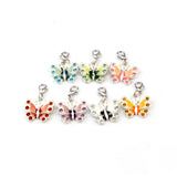 42Pcs Enamel Rhinestone Butterfly Charms for DIY Jewelry Making