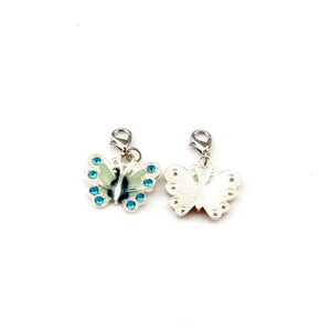 42Pcs Enamel Rhinestone Butterfly Charms for DIY Jewelry Making