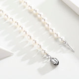 925 Sterling Silver Faux Pearl Beaded Short Chocker Necklace