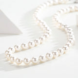 925 Sterling Silver Faux Pearl Beaded Chocker Necklace Women Men Jewelry