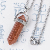Hexagonal Necklace Pendant Stainless Steel Crystal Jewelry