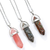 Hexagonal Necklace Pendant Stainless Steel Crystal Jewelry