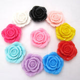 10pcs Big Resin Rose Flower Bead Lot Chunky Necklace Bracelet Jewelry