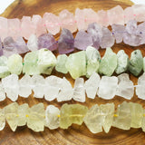 42pcs Smoky Rose Quartz Crystal Beads Rough Punched Natural Stone