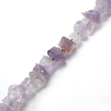 42pcs Smoky Rose Quartz Crystal Beads Rough Punched Natural Stone