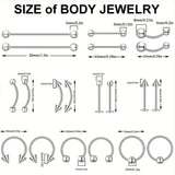 42pcs Stainless Steel Ear Nose Ring Hoop Jewelry Set for Body Piercing