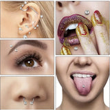 42pcs Stainless Steel Ear Nose Ring Hoop Jewelry Set for Body Piercing