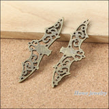 42pcs Antique Bronze Bat Pendant European Style Jewelry Findings 56*19mm