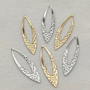 100pcs Gold/Rhodium Copper Pendant Leaf Shape Charm Necklace Earrings DIY Making
