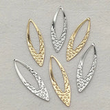 100pcs Gold/Rhodium Copper Pendant Leaf Shape Charm Necklace Earrings DIY Making
