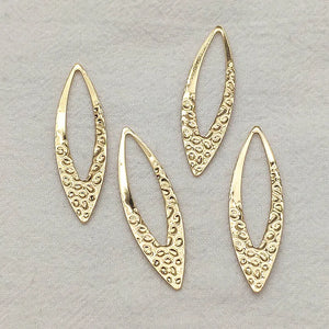 100pcs Gold/Rhodium Copper Pendant Leaf Shape Charm Necklace Earrings DIY Making