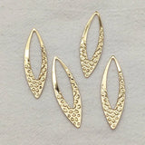100pcs Gold/Rhodium Copper Pendant Leaf Shape Charm Necklace Earrings DIY Making