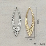 100pcs Gold/Rhodium Copper Pendant Leaf Shape Charm Necklace Earrings DIY Making