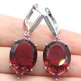 Stunning Aquamarine Rhodolite Garnet Wedding Earrings