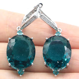 Stunning Aquamarine Rhodolite Garnet Wedding Earrings