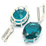 Stunning Aquamarine Rhodolite Garnet Wedding Earrings
