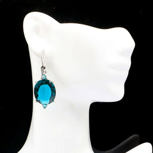 Stunning Aquamarine Rhodolite Garnet Wedding Earrings
