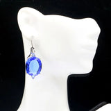 Eye-Catching Red Blood Ruby Violet Tanzanite Women Wedding 925 Silver Earrings