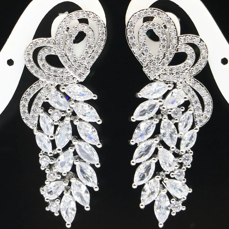 Golden Citrine Butterfly Silver Earrings for Bride Wedding