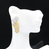 Golden Citrine Butterfly Silver Earrings for Bride Wedding
