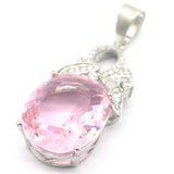 Orange Spessartine Garnet Pink Kunzite CZ 925 Silver Pendant