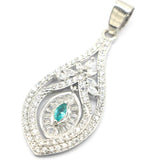 Golden Citrine Aquamarine CZ Silver Pendant
